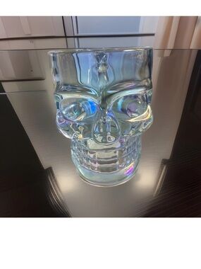 Source Unknown Iridescent Glass Skull Mug